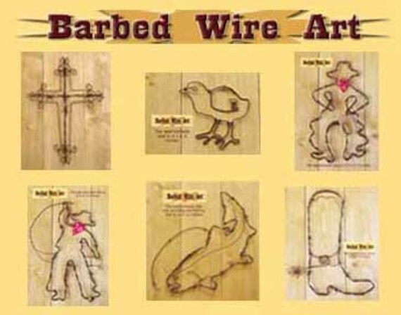 ESTATE FIND BARB WIRE CACTUS WALL ART WESTERN DECOR 17/"