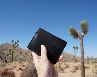 Leather Card Case Wallet/ Card Organiser in Black - Card Holder / Men's Wallet / Card Wallet / Minimalist Wallet