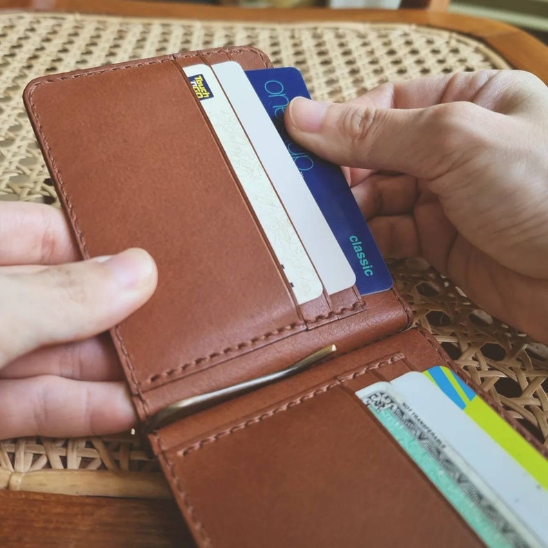 4-bar Stripes Pebbled Leather Wallet with Money Clip main image 1