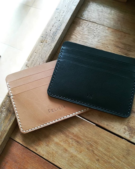 Leather Card Case Wallet/ Card Organiser in Brown - Card