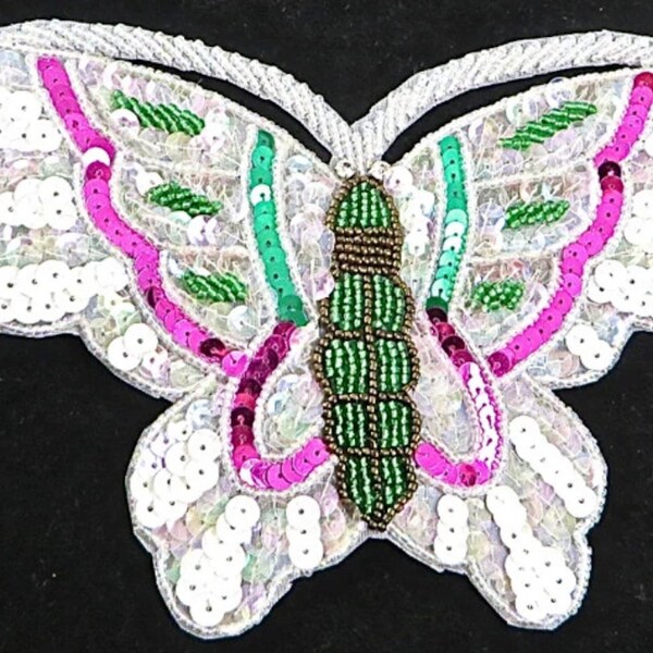 Choice of Color Butterfly with Multi-Color Sequins and Beads 10.75" x 5"