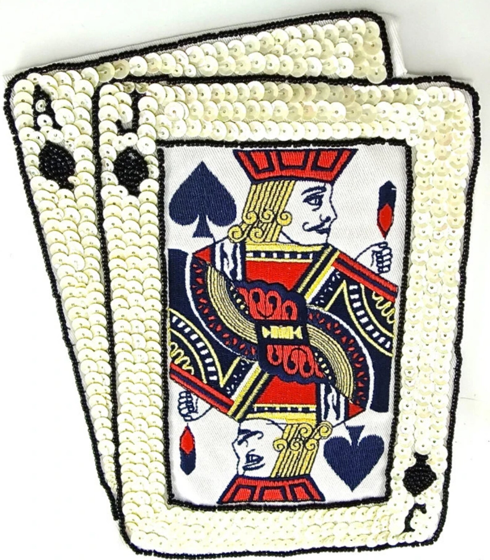 Jack Ace Playing Cards Sequin Beaded With Embroidered Center Etsy