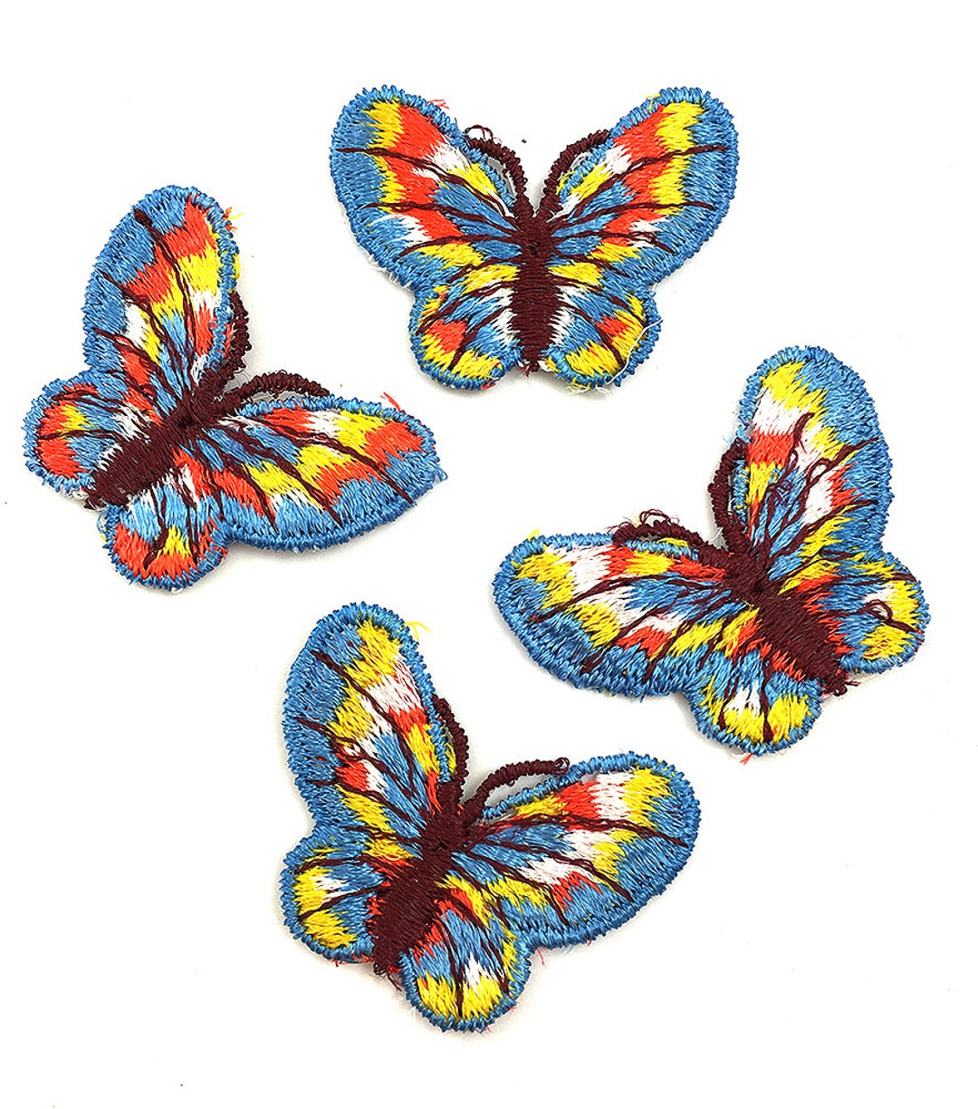 Set of 20 Embroidered Butterfly Patches 2 X 1.5 Etsy