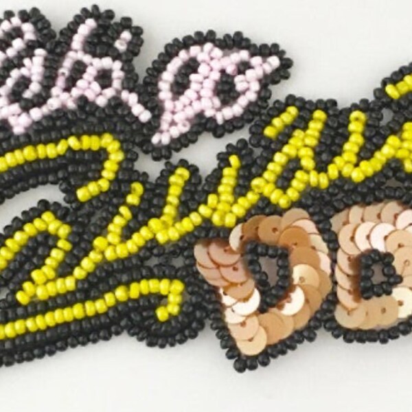 Lets Go Cruising Doc Phrase with Multi-Colored Sequins and Beads 5" x 2.5"