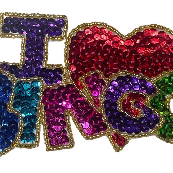 I Love Bingo Multi Colored Applique 3" x 5"