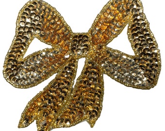 Bow with Gold Sequins 5" x 4.5"