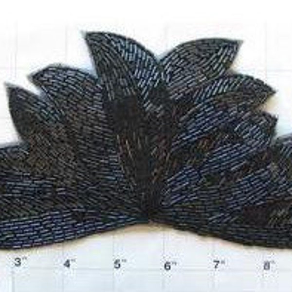 Leaf with Black Beads 9" x 4"