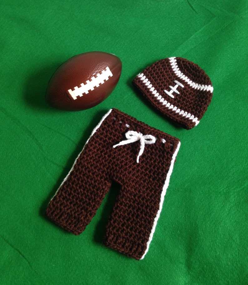 Crochet Newborn Football Outfit Baby Boy Football Hat Etsy