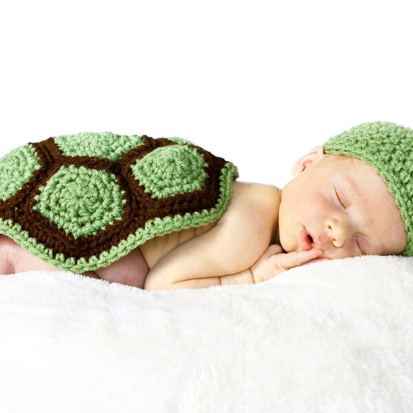 Baby Turtle Photo Prop, Handmade Crochet Newborn Photo Prop, Baby Photo Prop, Crochet Turtle, Newborn Crochet Tortoise Costume,