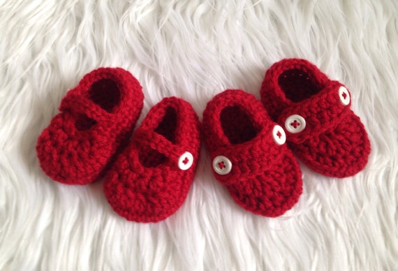 newborn red shoes