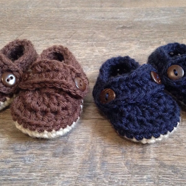 Crochet Baby Loafers, Newborn Crochet Loafers, Newborn Booties, Baby Boy Boat Shoes, Newborn Boy Shoes