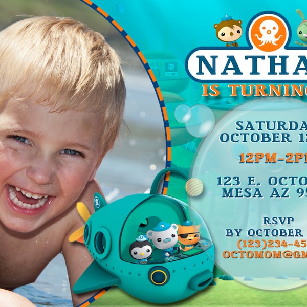 Invitación del cumpleaños de OCTONAUTS