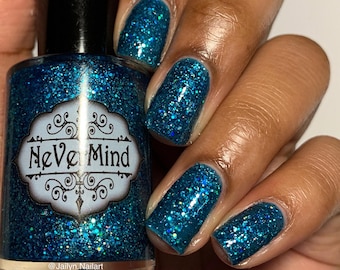 Apatite - Turquoise Holo Glitter Nail Polish - Blue Aqua Holographic