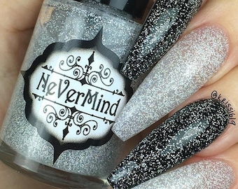White & Silver Holographic Nail Polish - Glitter Topper - Holo Top Coat - Snow Daze