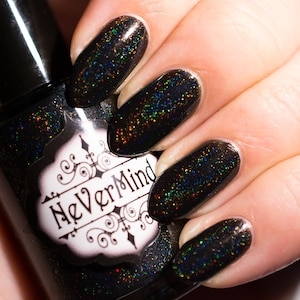 Black Linear Holographic Nail Polish - Holo - Hamartophilia