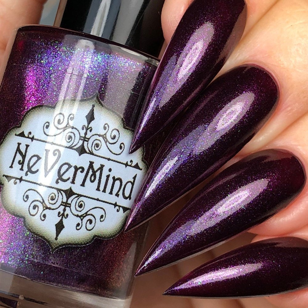 Glam Trash Purple Nail Polish With Pink To Green Aurora Etsy New Zealand
