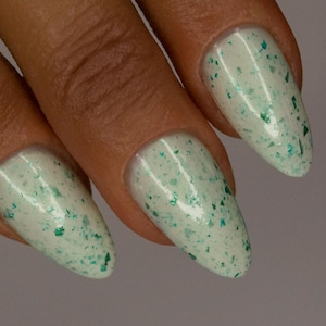 Green Shimmer with Metallic Flakes - NeVerMind Apothecary Nail Polish - Hemlock