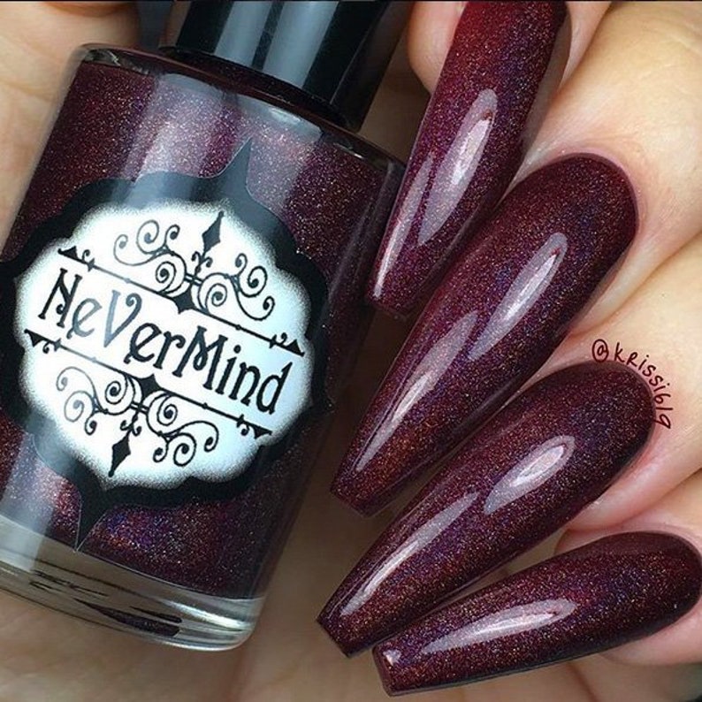 Burgundy Holographic Nail Polish Gothic Maroon Holo Etsy Burgundy Holographic Nail Polish Gothic Maroon Holo Etsy