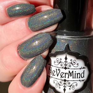Gray Holographic Nail Polish | Grey Holo | City Snow