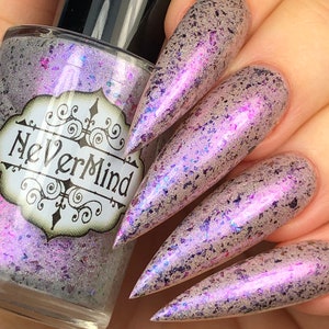 Holographic Nail Polish - Iridescent with Pink / Purple Shift and Multichrome Flakies that Shift Purple / Aqua / Blue - Passion Pixie