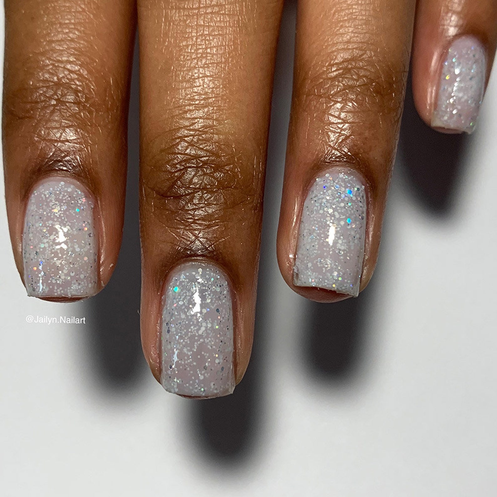 White Holo Glitter Nail Polish Silver Holographic Etsy