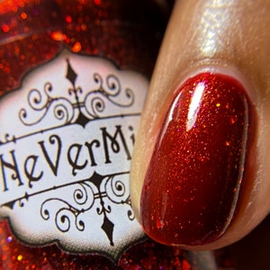 Blood Moon - Deep Red, Orange and Pink Shifting Nail Polish - Aurora Shimmer