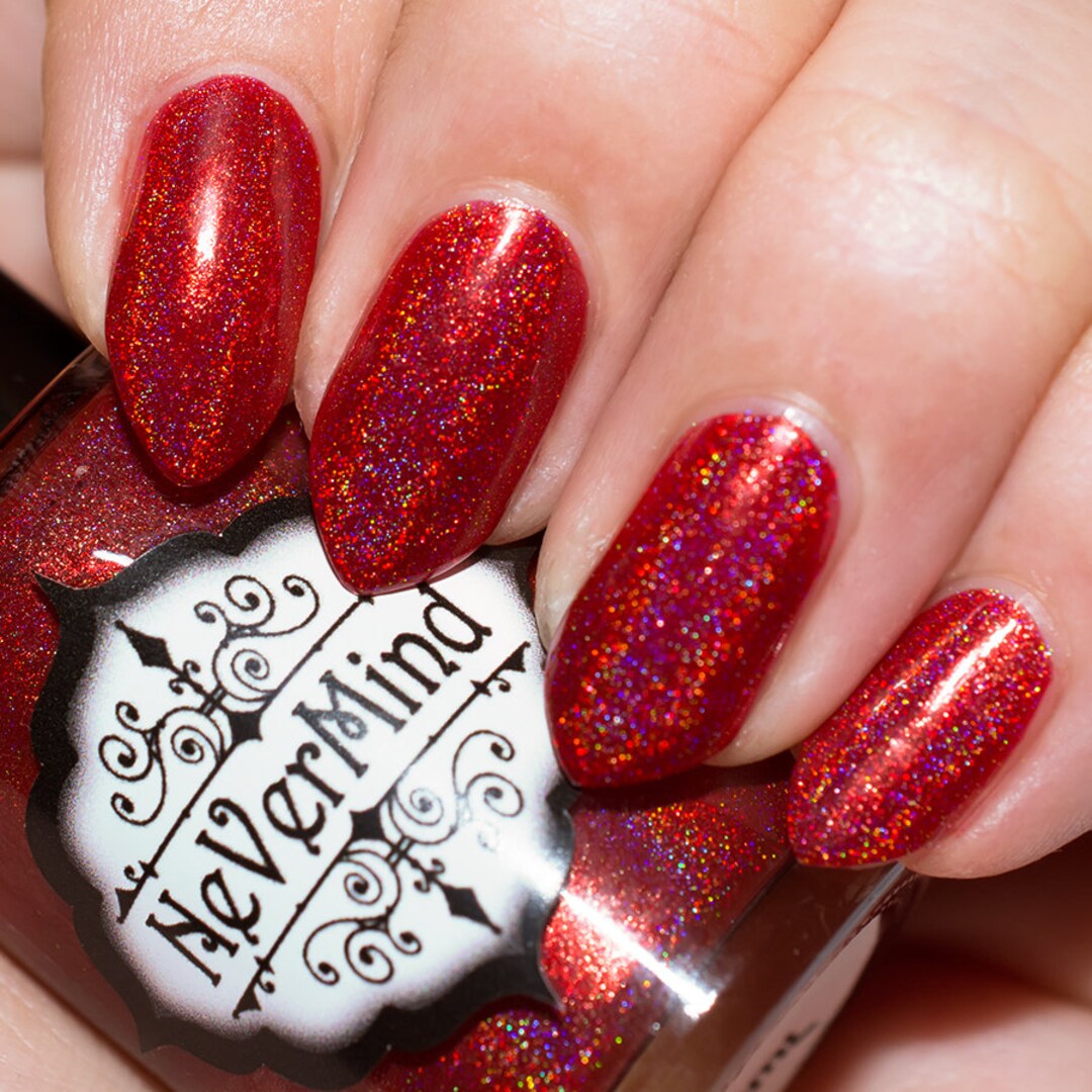Red Linear Holo Nail Polish Holographic Hadephilia New