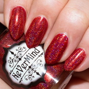 Red Linear Holo Nail Polish - Holographic - Hadephilia