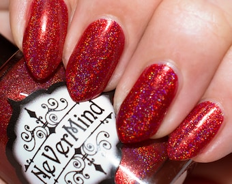 Red Linear Holo Nail Polish - Holographic - Hadephilia