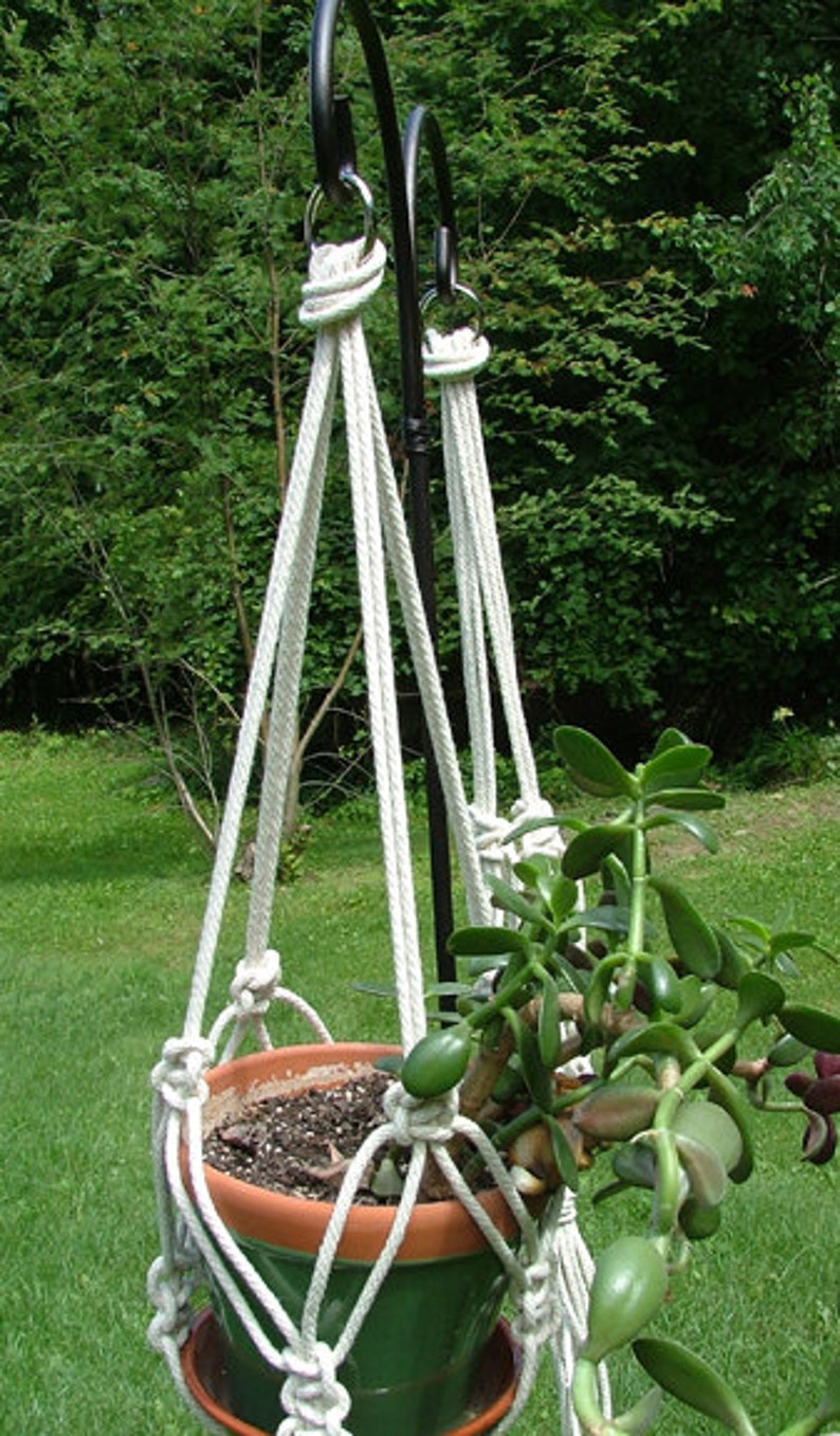 Macrame Planter Square Knot 36 Macrame Pot Hanger Etsy