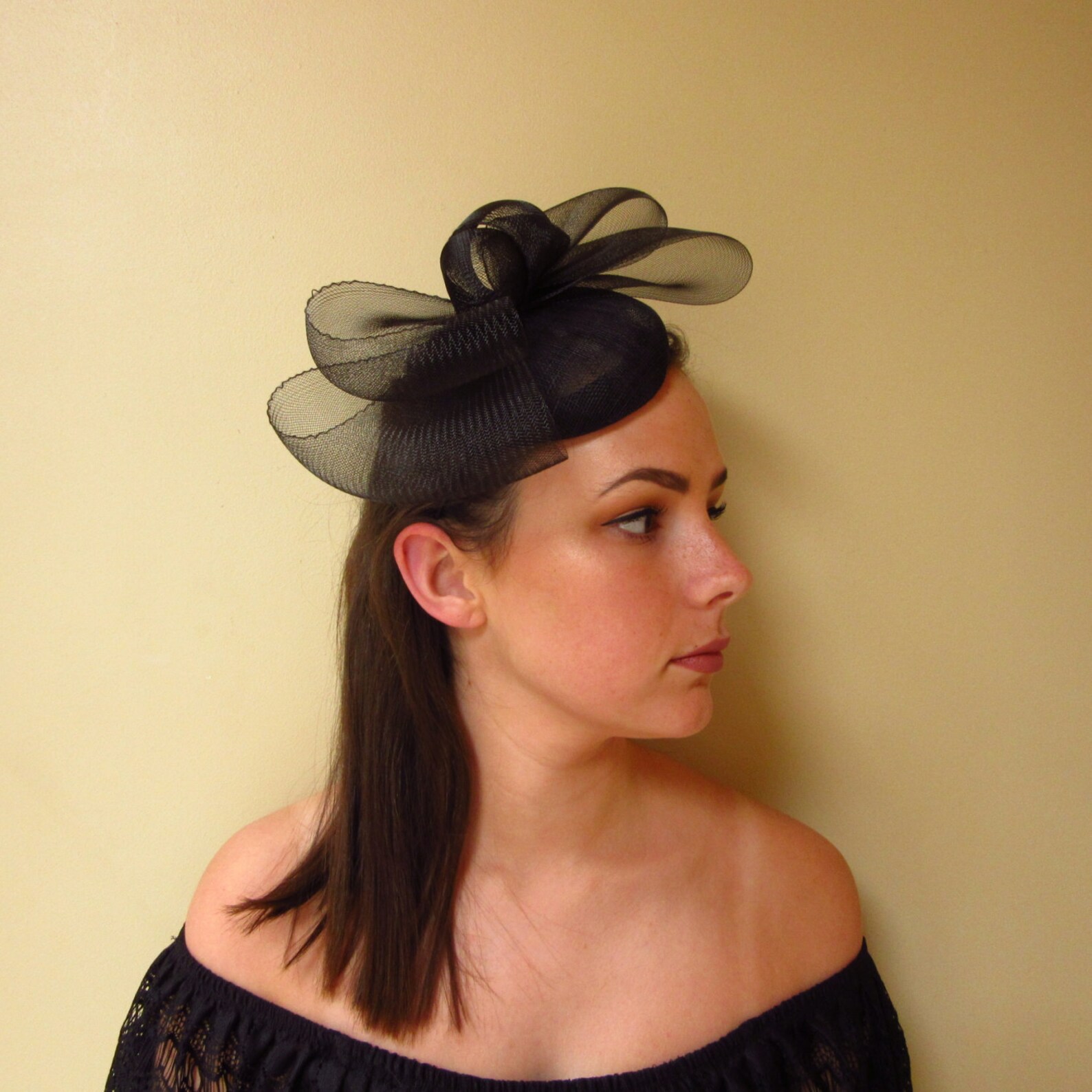 Black Fascinator Wedding Hat Headpiece Etsy