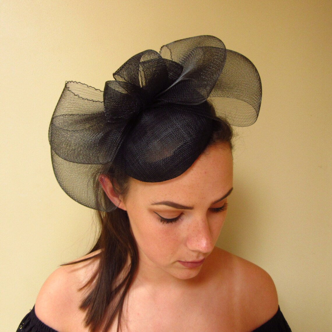 Black Fascinator Wedding Hat Headpiece Etsy