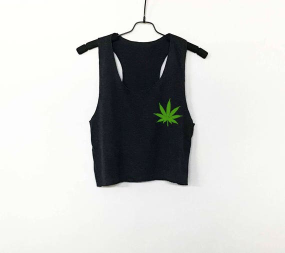 Weed Marijuanna Cannabinoid Weed Leaf Crop Top Crop Tee Racer | Etsy