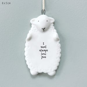 East of India Porcelain Sheep hanger - Wool always Love you