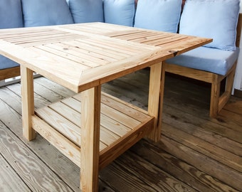 Square outdoor dining table PDF Woodworking Plans Printable