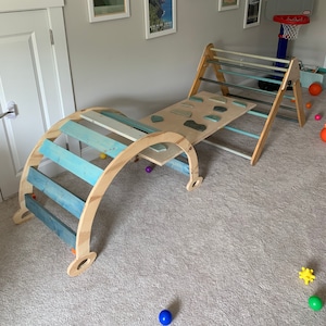 Climbing Triangle + Climbing Arch Montessori toddler climbers  with ramp Woodworking PDF Plans Printable BUNDLE
