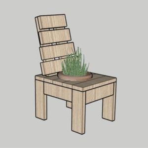 DIY Wooden Chair Planter Plant Stand - Printable PDF Woodworking Plans