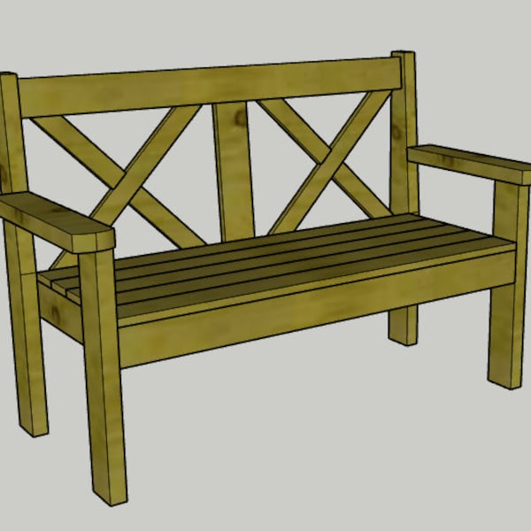 DIY outdoor garden bench - Printable PDF Woodworking Plans