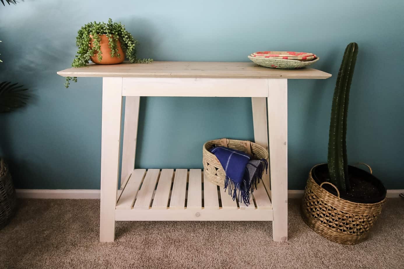DIY Coastal Farmhouse Console Table - Printable PDF Woodworking Plans ...