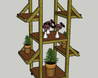 Outdoor rolling plant stand - Printable PDF Woodworking Plans