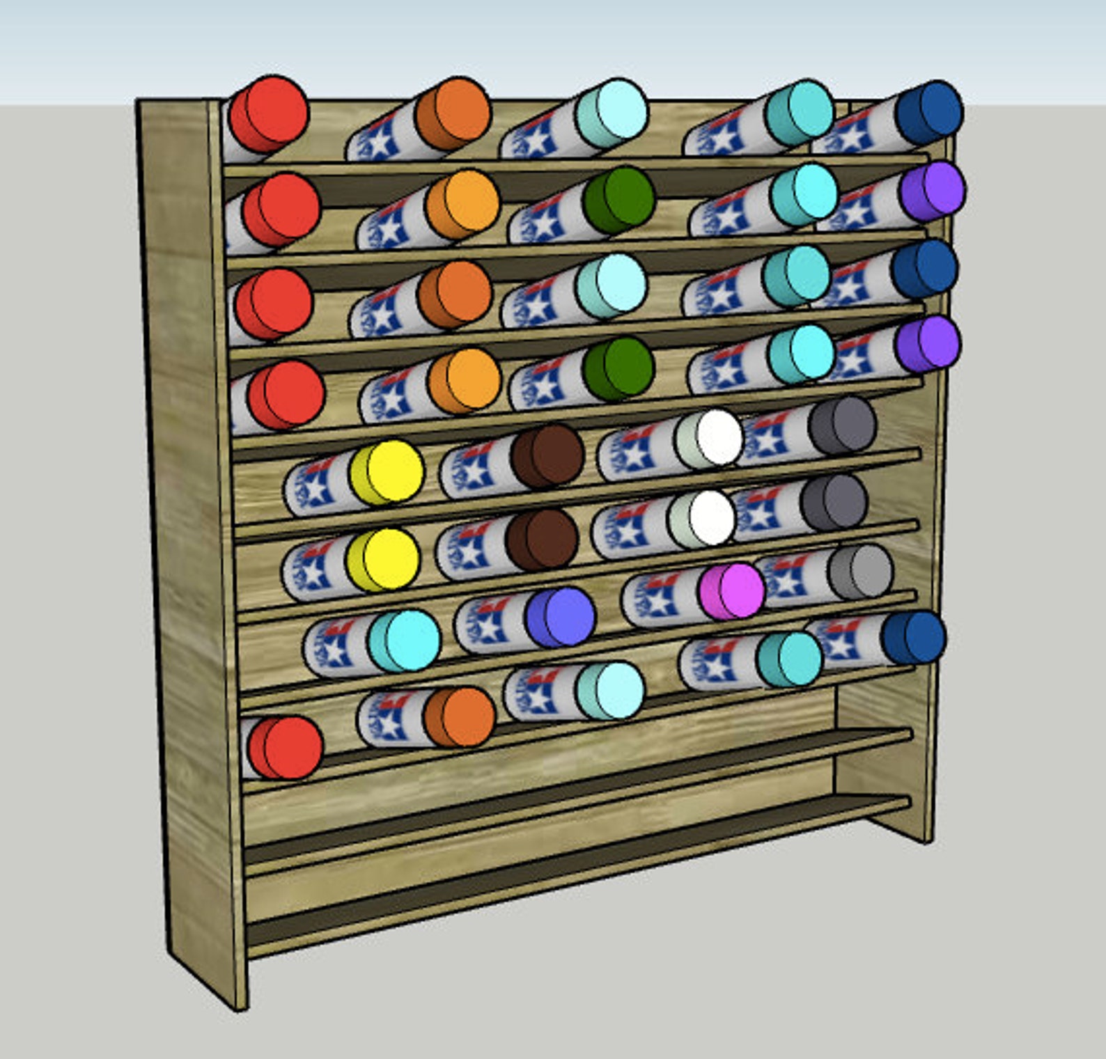 DIY Spray Paint Storage Rack Printable PDF Woodworking Plans Etsy
