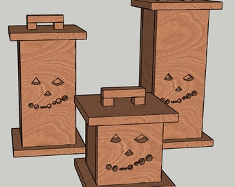 Wooden Pumpkin Jack-O-Lantern Woodworking PDF Plans Printable