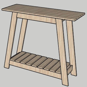 DIY Coastal Farmhouse Console Table - Printable PDF Woodworking Plans