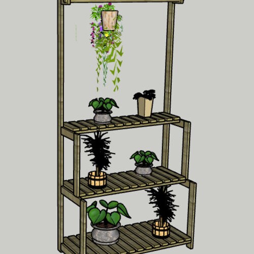 Plant Stand With Hanging Bar PDF Woodworking Plans Printable Etsy