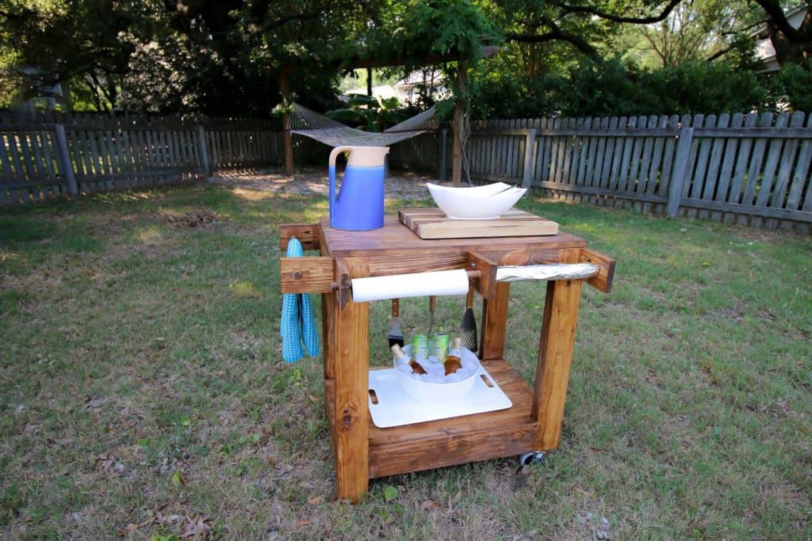 Outdoor Rolling Grill Cart PDF Printable Woodworking Plans Etsy