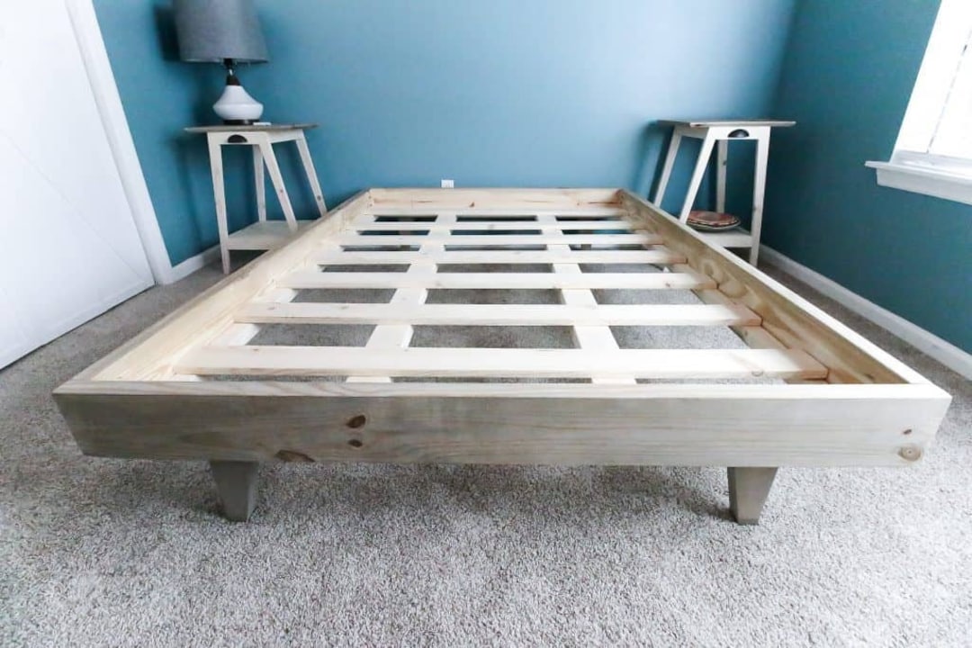 King Platform Bed Frame Plans Printable PDF Woodworking Plans Printable