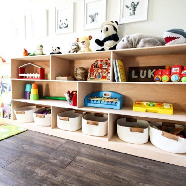 Montessori shelf - toy shelf + bookshelf 2 shelf set - WOODWORKING PLANS