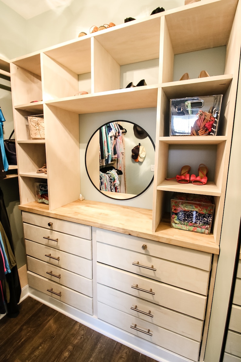 DIY Walk in Closet Built in Dresser With Cubby Storage Etsy