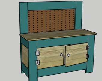 Toddler Workbench or Kid's Kitchen Woodworking PDF Plans Printable