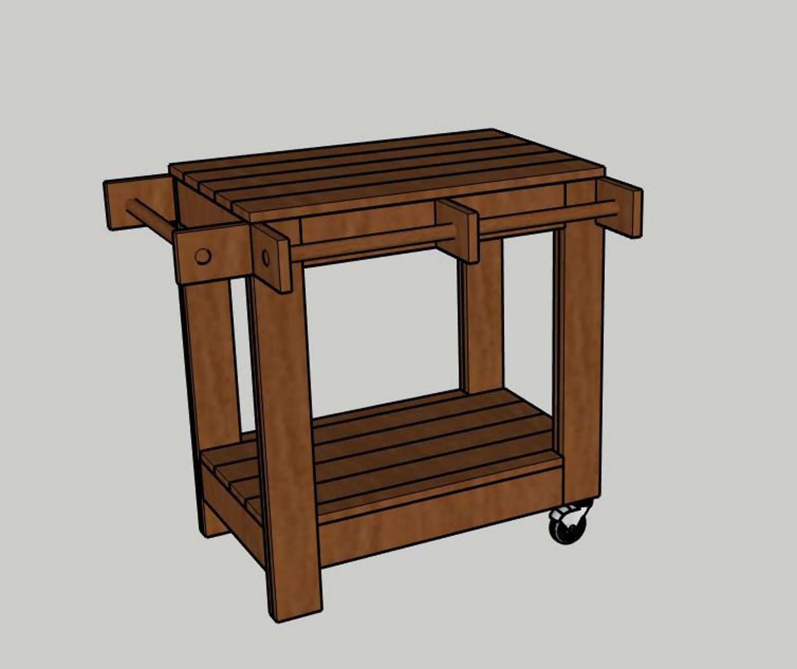 Outdoor Rolling Grill Cart PDF Printable Woodworking Plans Etsy